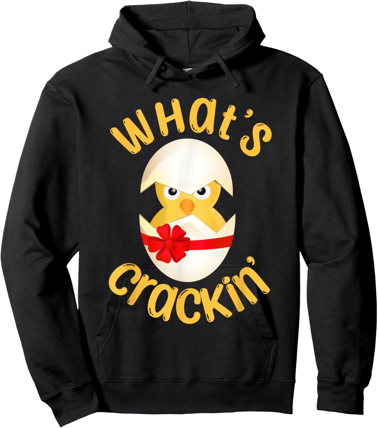 What's Crackin' Hatching Chick Funny Easter Egg Chicks Hoodie - Hoodie | Black