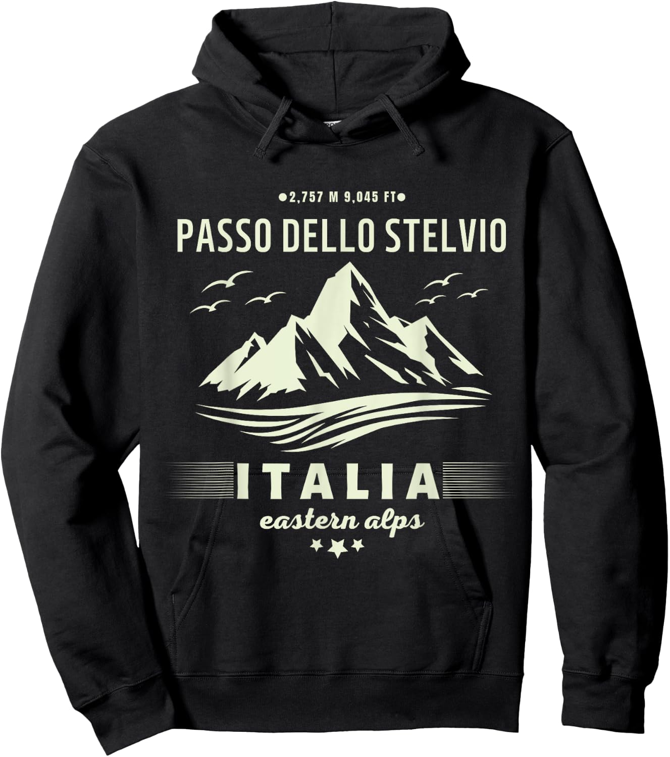 Italian mountain trip, Stelvio pass Strada Statale 38 Hoodie - Hoodie | Black