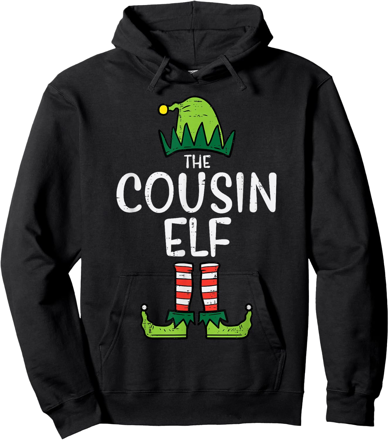 Cousin Elf Xmas Matching Christmas For Family Boys Kids Hoodie - Hoodie | Black