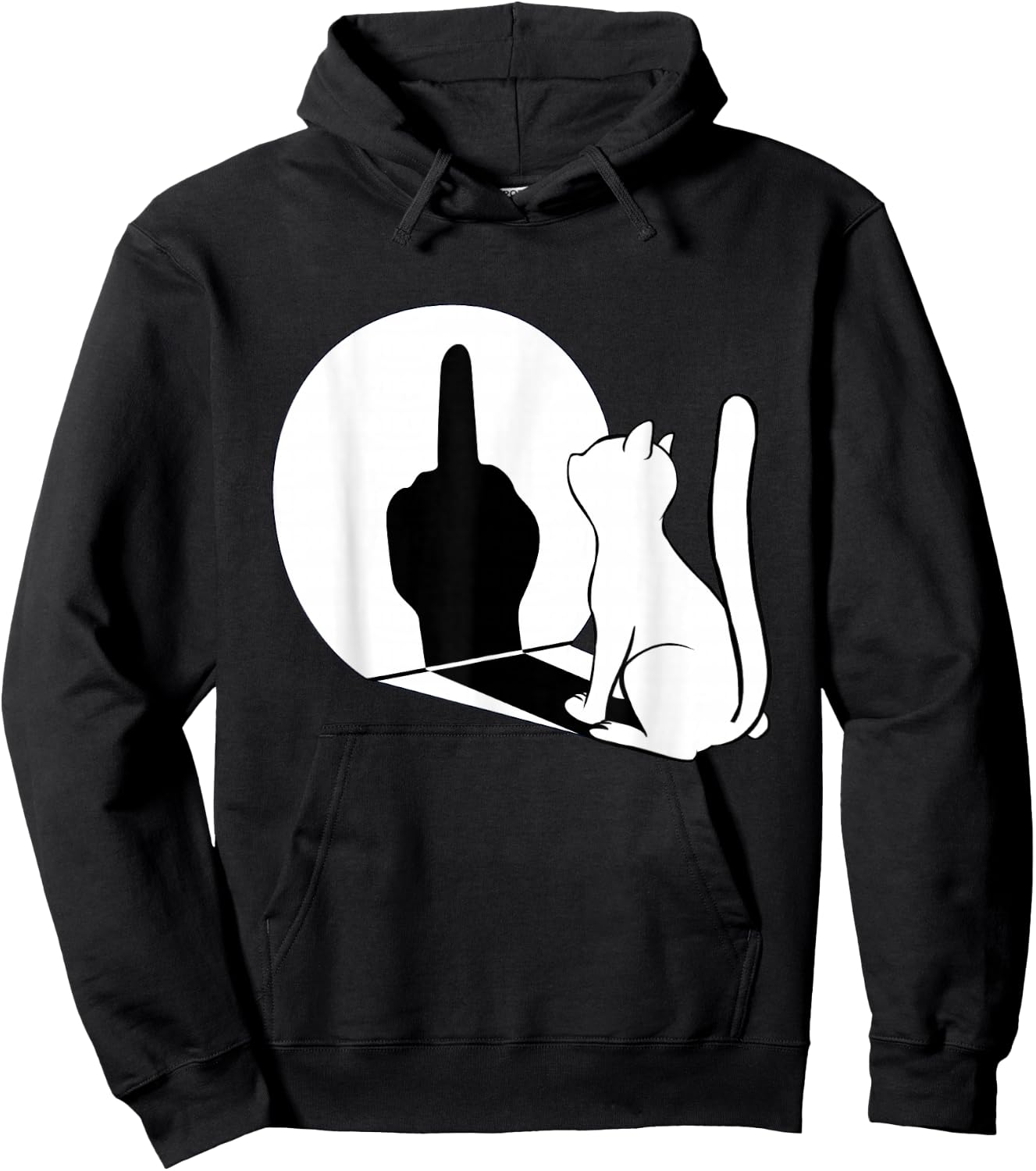 Middle Finger Cat Statement Funny Cat Gift Hoodie - Hoodie | Black