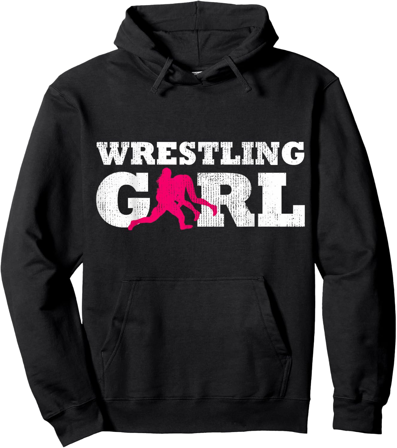 Wrestling Girl Player Silhouette Sport Gift Hoodie - Hoodie | Black