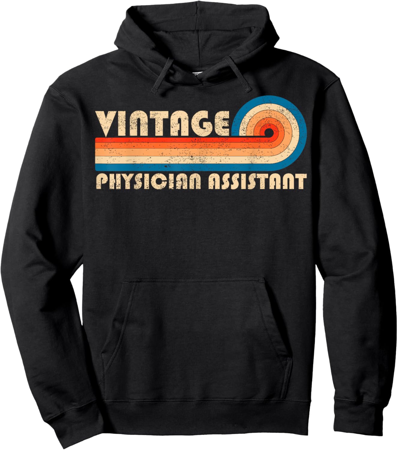Vintage Physician Assistant Job Title Birthday Idea Hoodie - Hoodie | Black