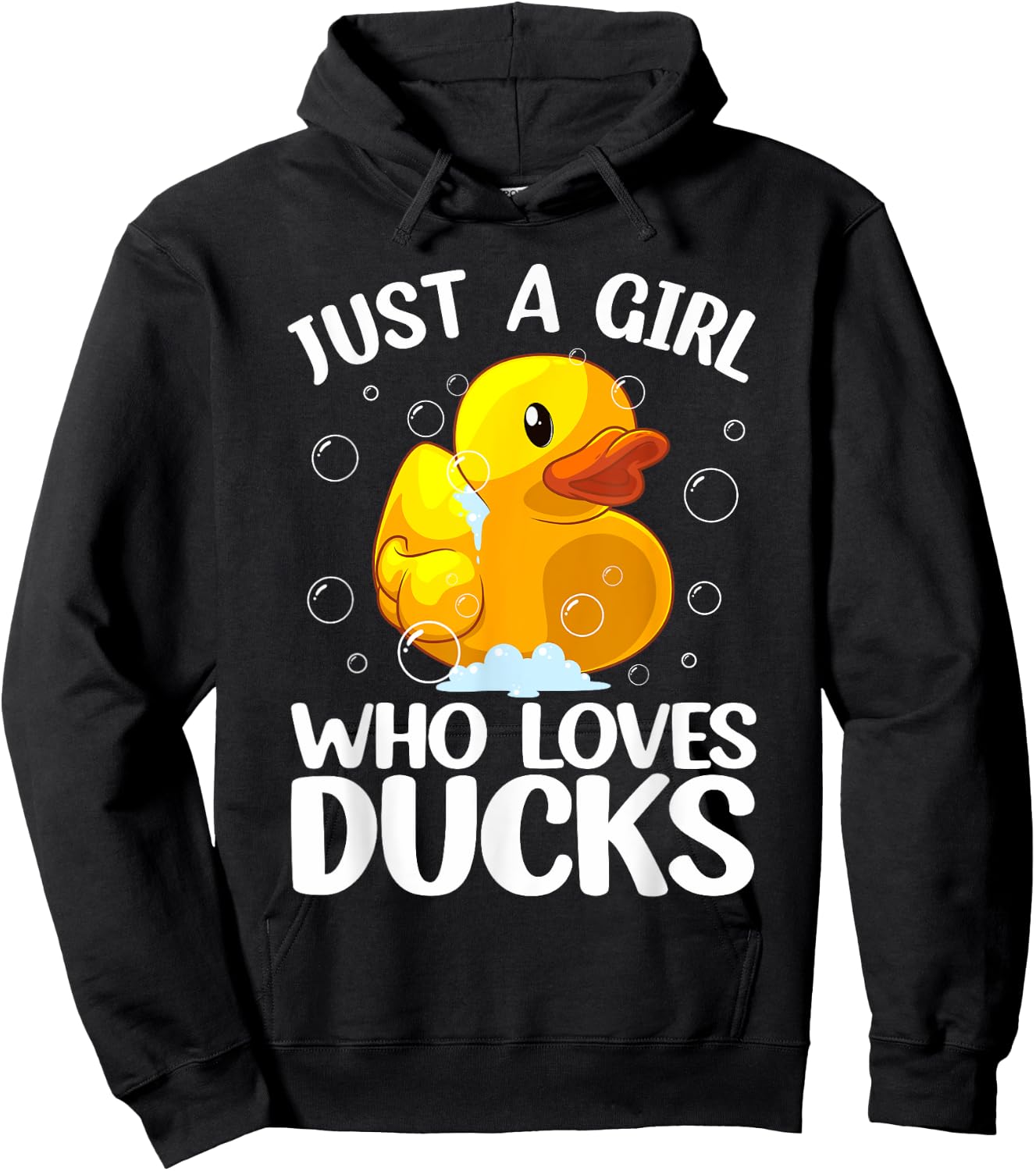 Cute Duck Art For Girls Women Kids Youth Rubber Duck Lover Hoodie - Hoodie | Black