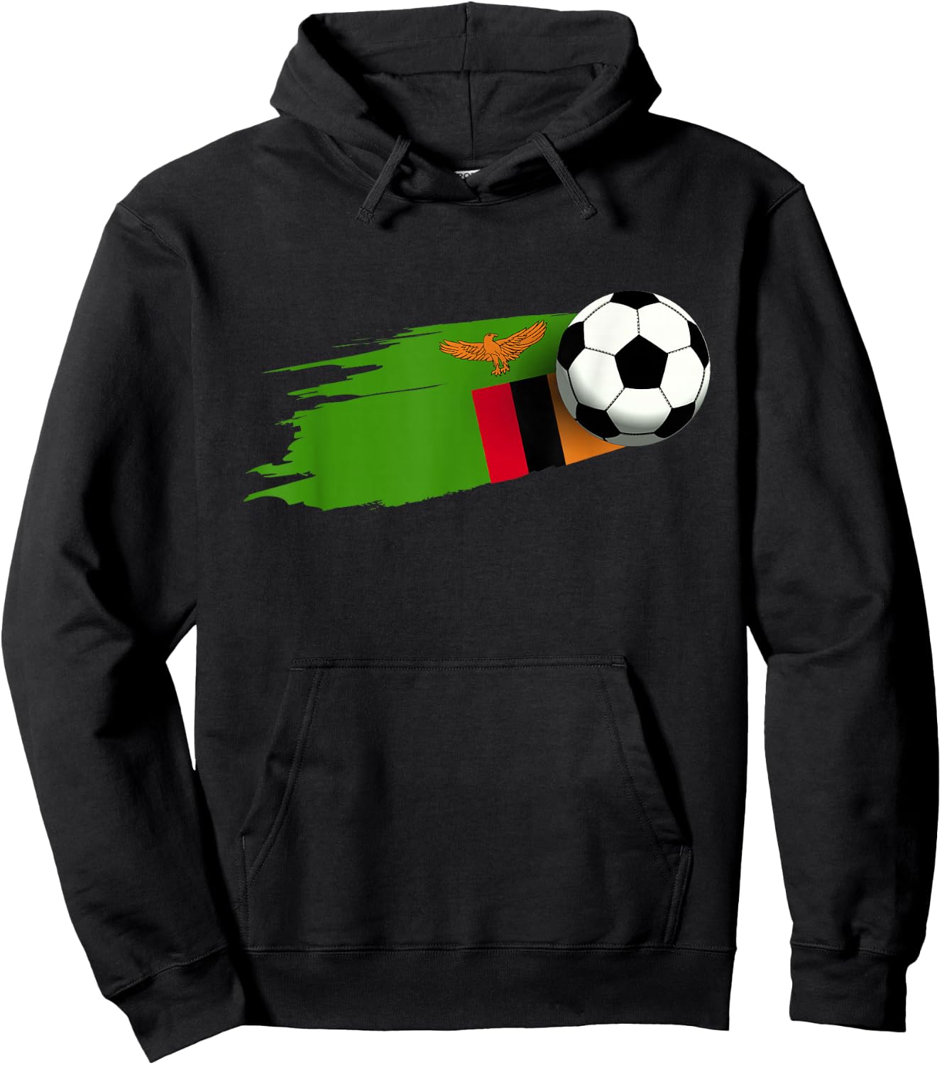 Zambia Flag Jersey Zambian Soccer Team Zambian Hoodie - Hoodie | Black