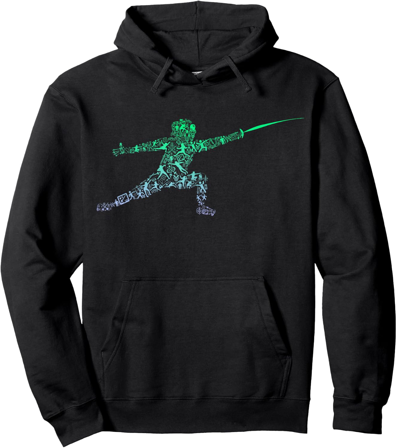 Fencing Stance for Fencer Swordfighting Boys Fencing Hoodie - Hoodie | Black