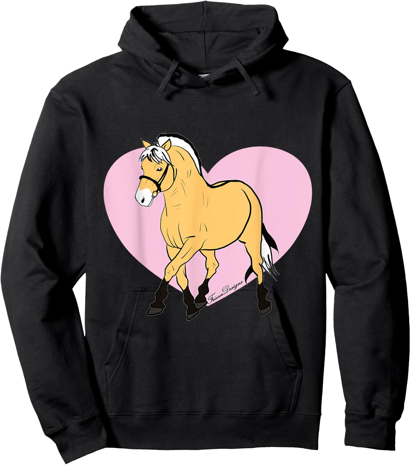 Fjord horse, Fjord, Fjordi with heart, a pony fan, cute horses Hoodie - Hoodie | Black