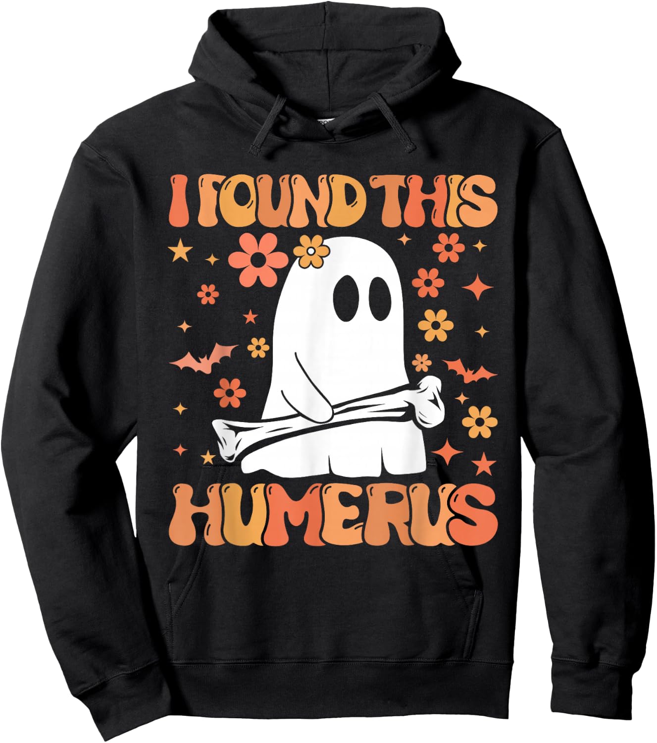 I Found This Humerus Funny Ghost Spooky Season Halloween Hoodie - Hoodie | Black