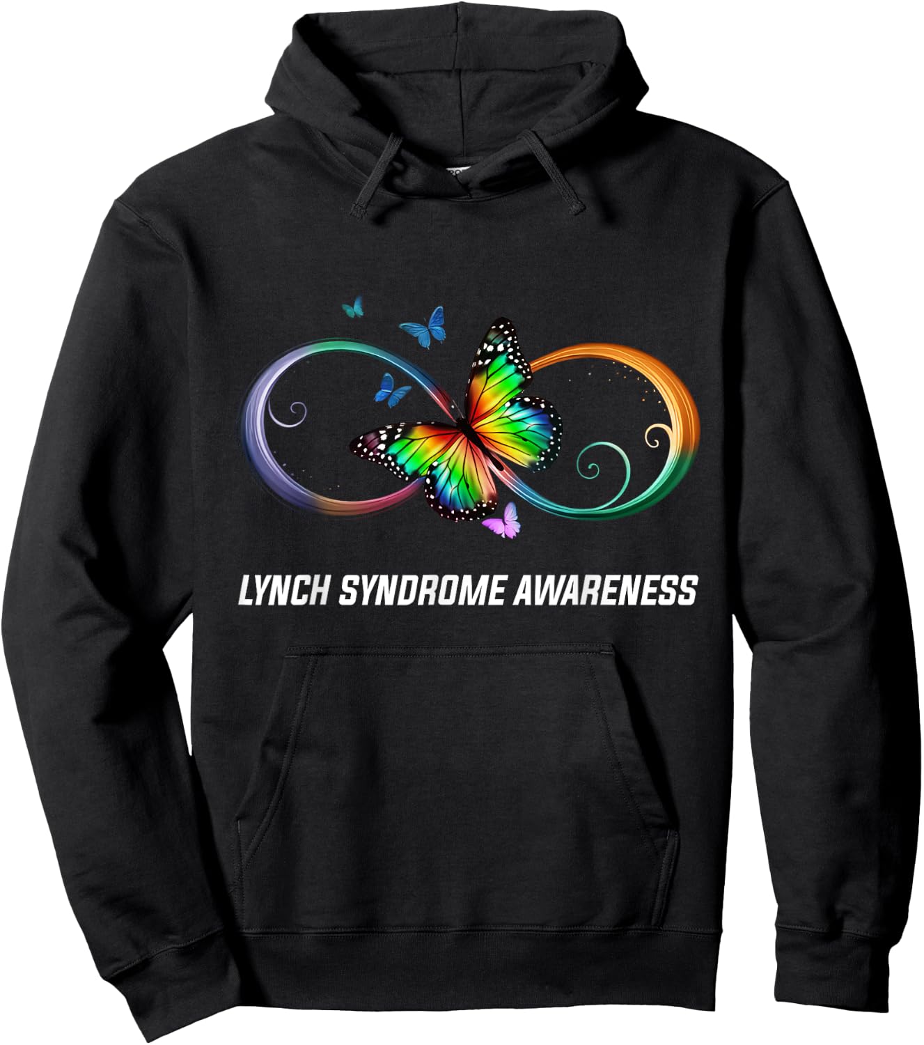 Infinity Butterfly Lynch Syndrome Awareness Hoodie - Hoodie | Black