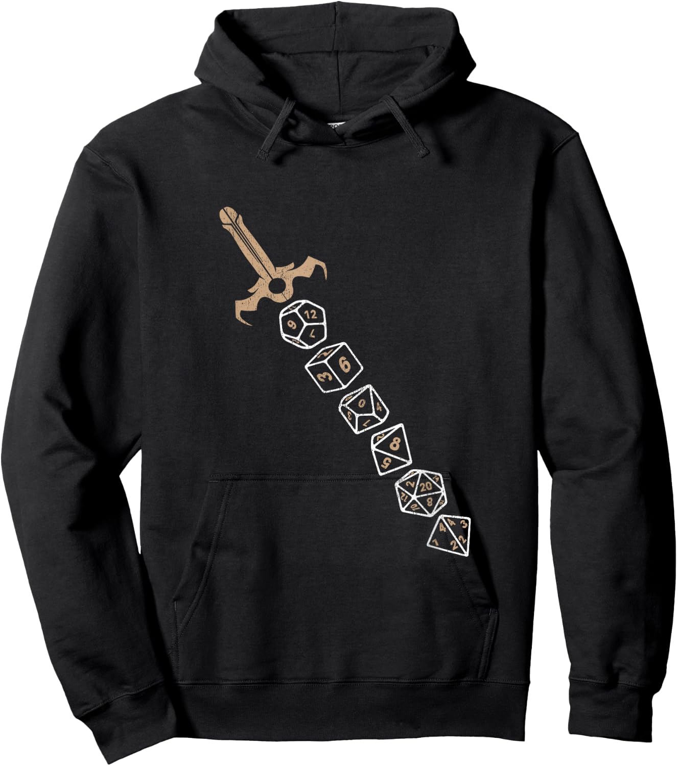 Polyhedral Dice Sword Role Playing Game Board Game Gamer Hoodie - Hoodie | Black