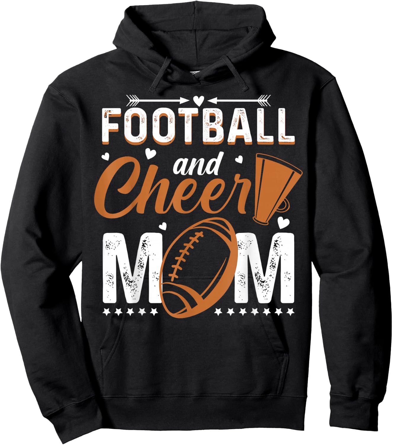 Funny Cheerleading Mom Football and Cheer Mom Hoodie - Hoodie | Black