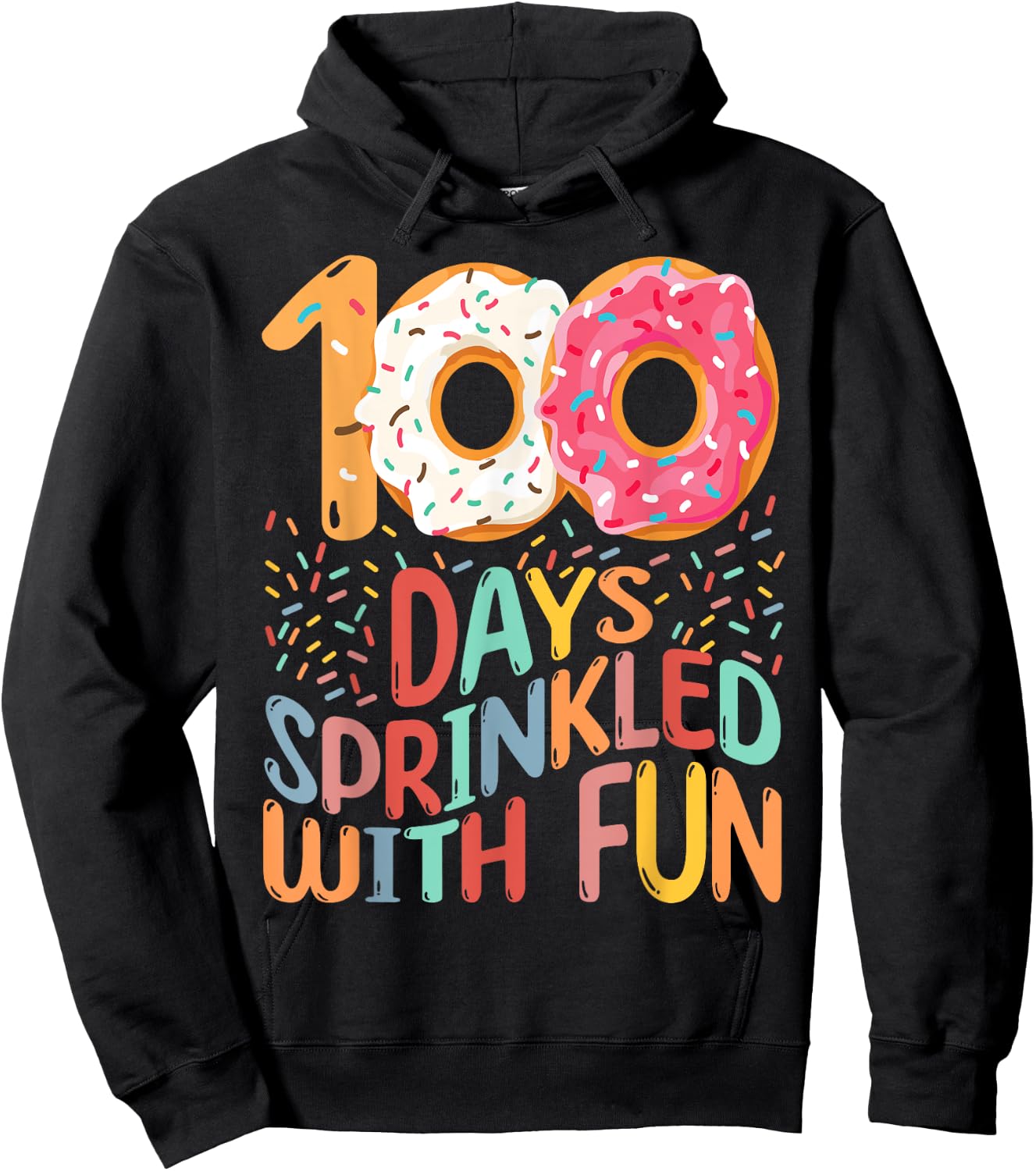 100 Days of School Girls Kindergarten 100th Day of School Hoodie - Hoodie | Black