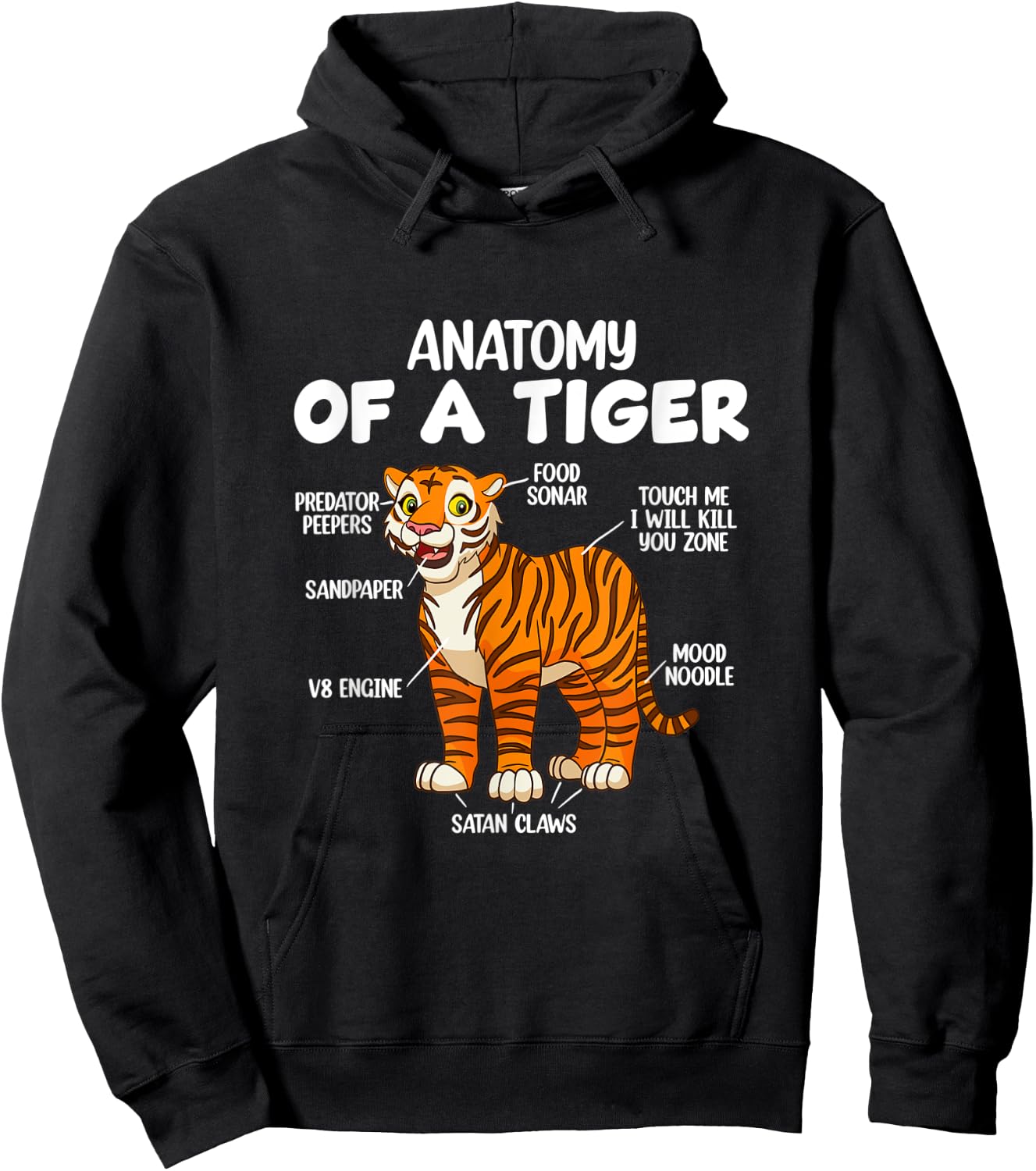Anatomy Of A Tiger Hoodie - Hoodie | Black