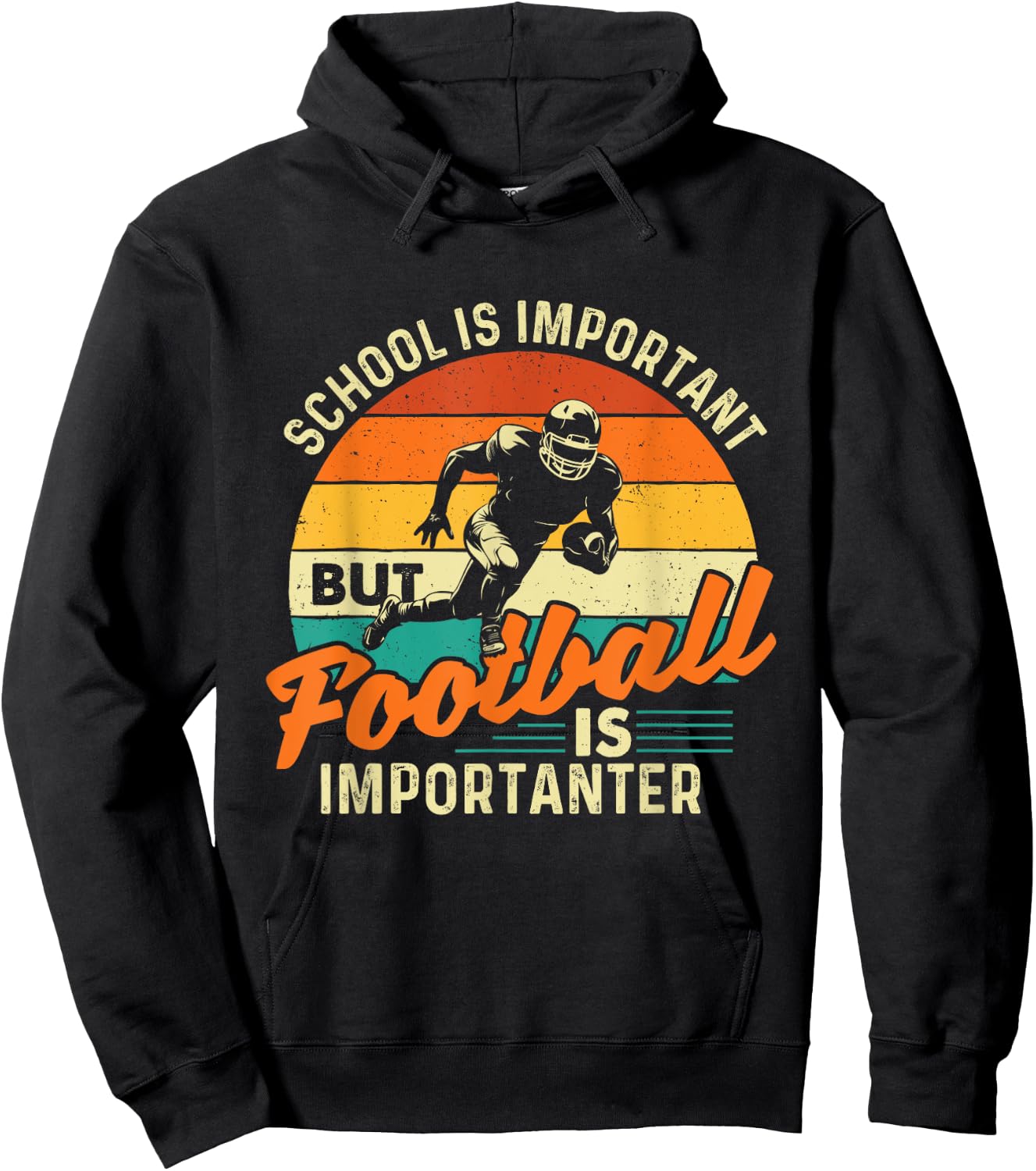 School Is Important But Football Is Importanter - Footballer Hoodie - Hoodie | Black