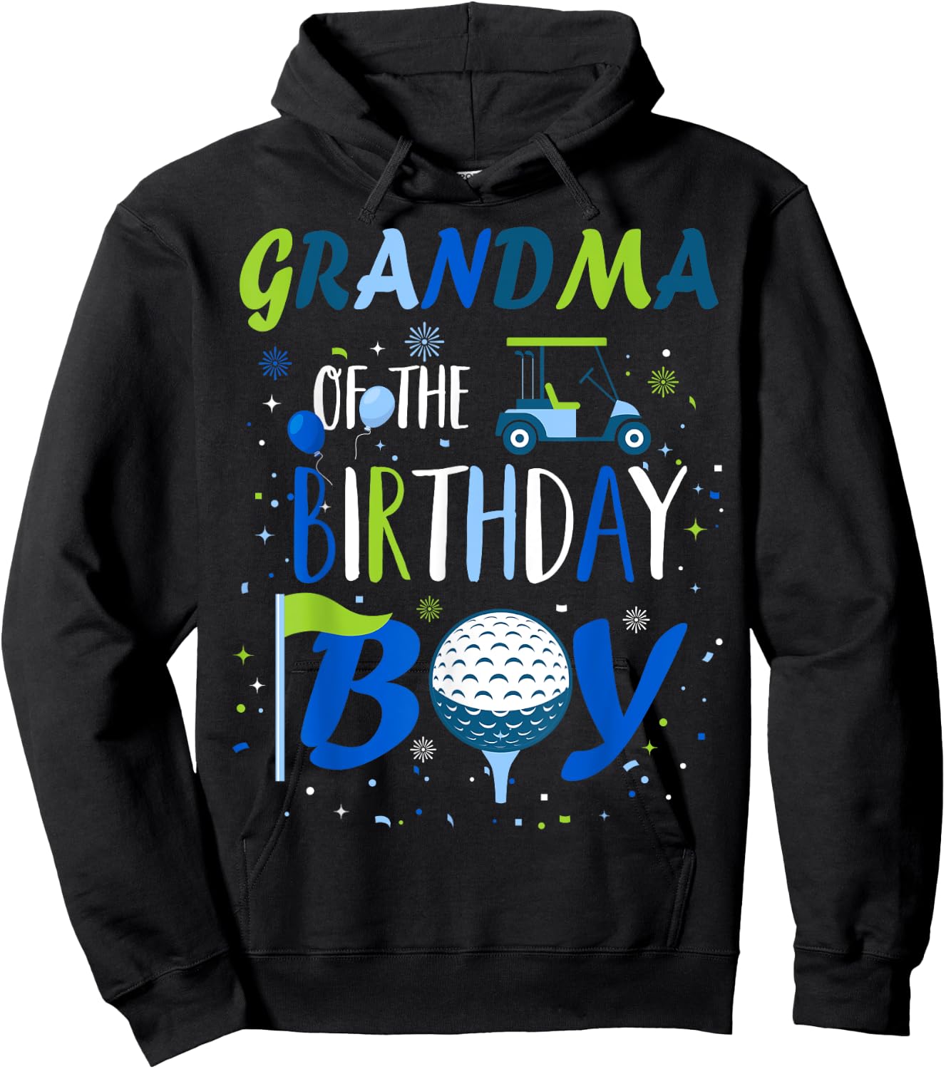 Grandma of The Birthday Boy Hole in One Golf Sport Matching Hoodie - Hoodie | Black