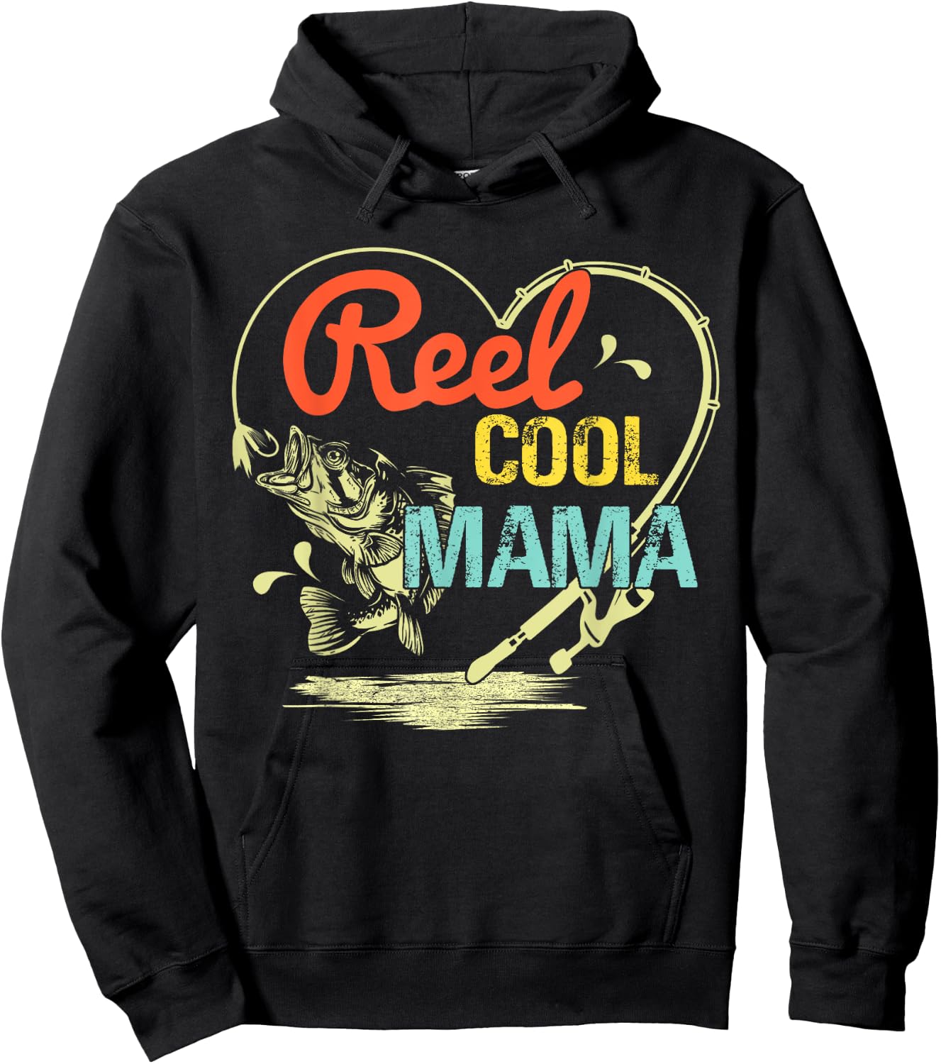 Reel Cool Mama Fishing Mothers Day For Hoodie - Hoodie | Black