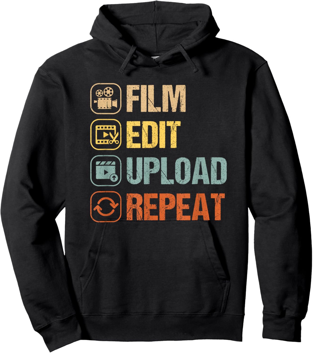 Film Edit Repeat Cinematographers Movie Maker Filmmaker Hoodie - Hoodie | Black