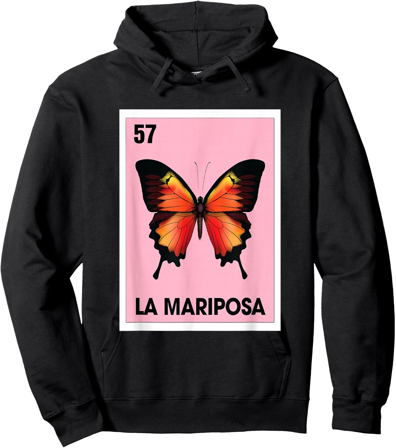 La Mariposa Mexican Bingo Card Game Butterfly Lover Spanish Hoodie - Hoodie | Black