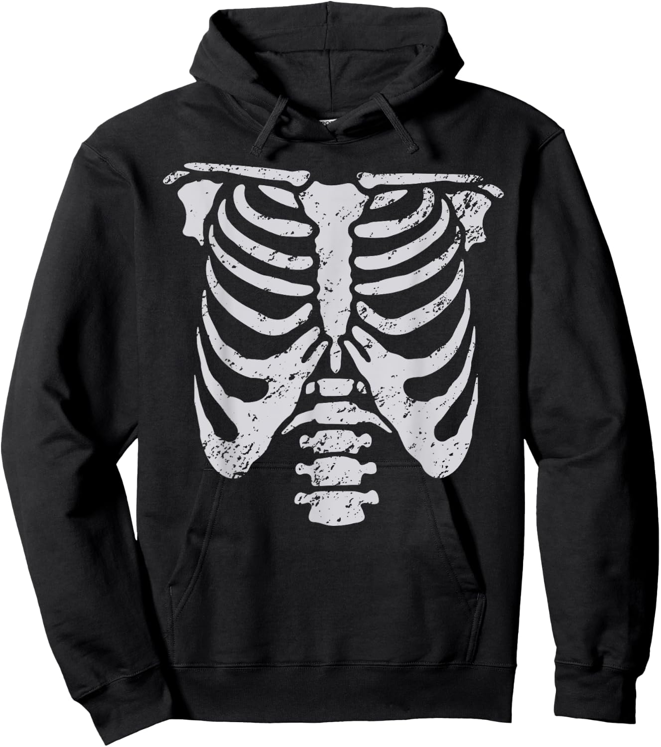 Skeleton Rib Cage Easy Halloween Costume Ribcage Skull Hoodie - Hoodie | Black
