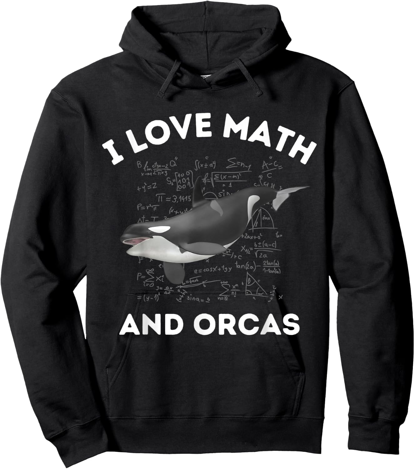 I Love Math and Orcas Killer Whale Lover Algebra Teacher Men Women Kids Hoodie - Hoodie | Black