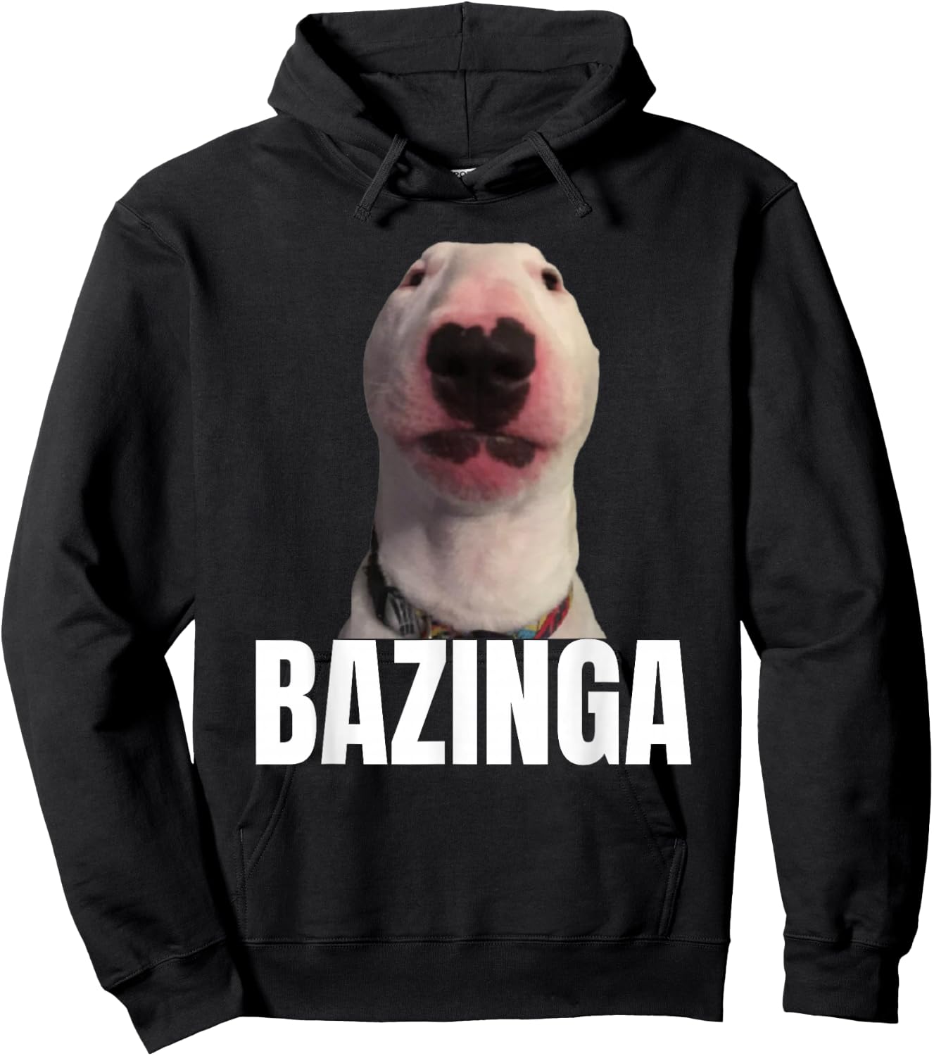Bazinga Funny Cringe Meme Dog GenZ Trendy Teenager Slang Hoodie - Hoodie | Black