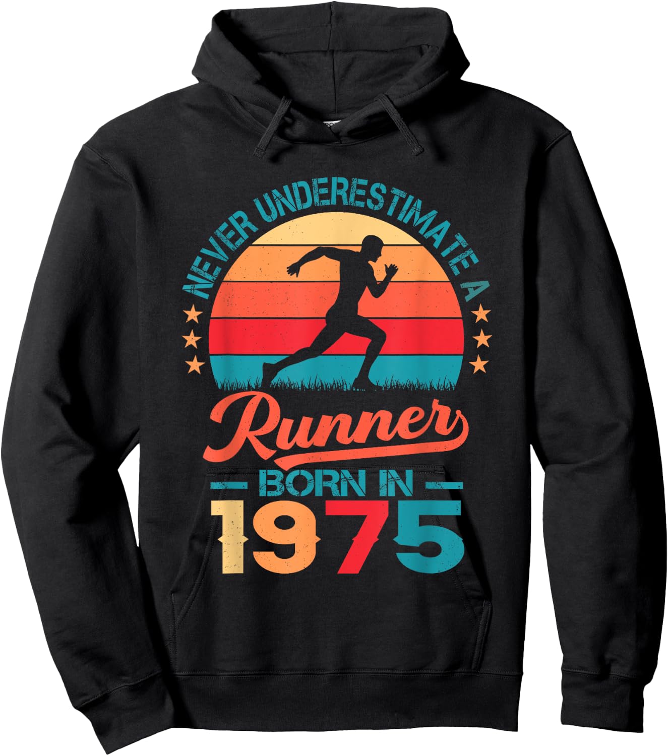 Runner born in 1975 50th Birthday Running 50 Years Old Hoodie - Hoodie | Black
