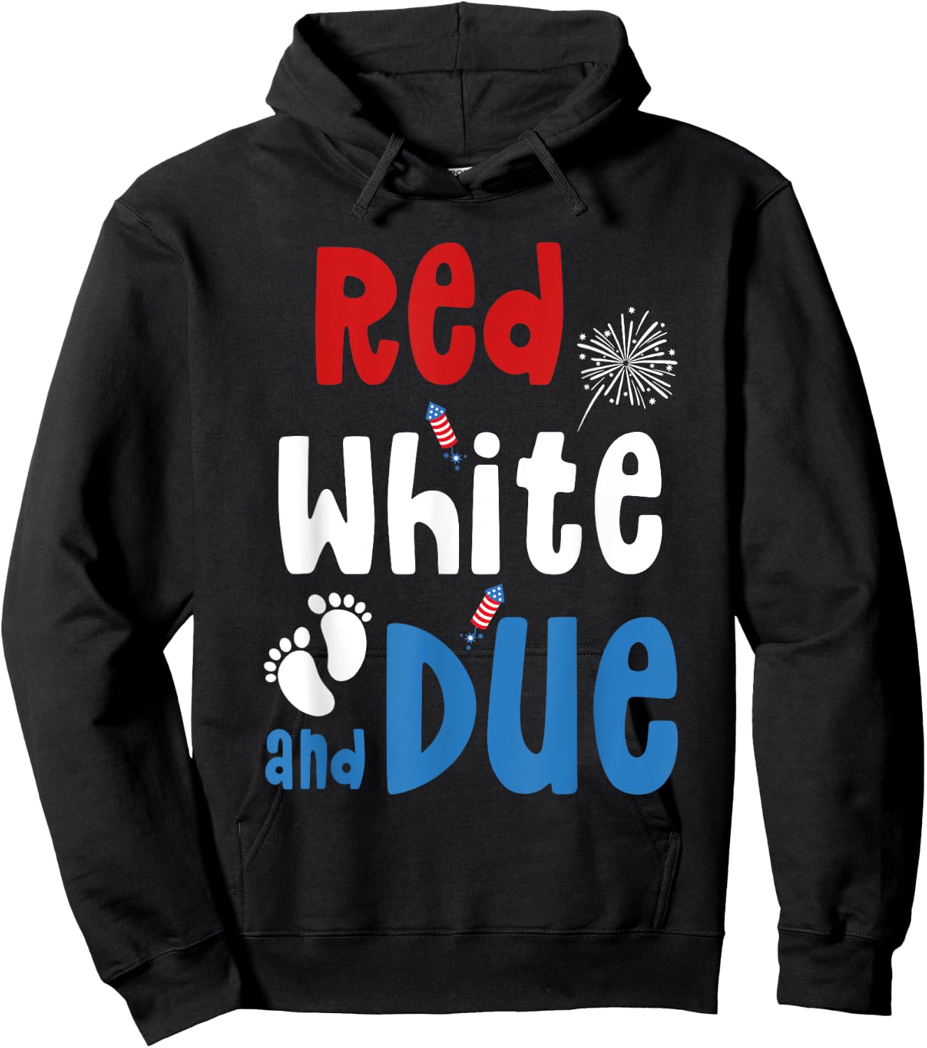 Red White and Due USA 4th of July American Hoodie - Hoodie | Black