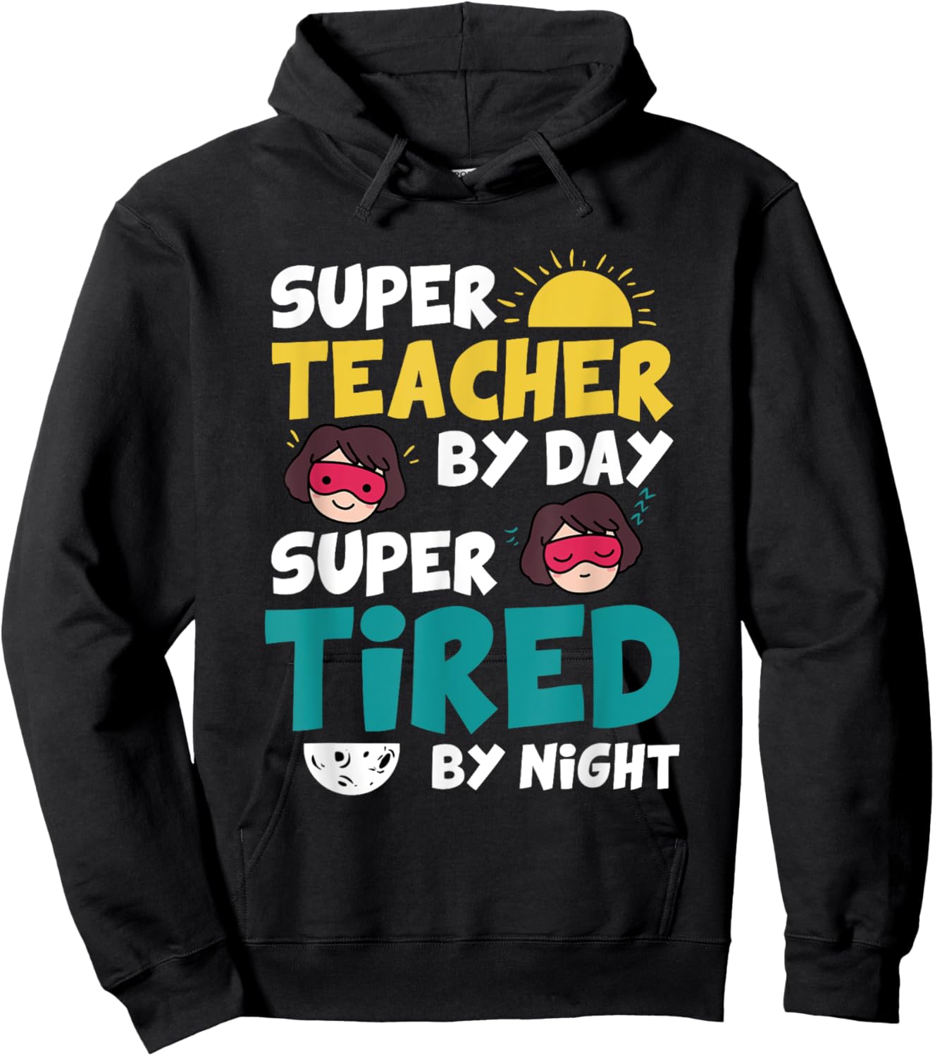 Funny Super Hero Teacher Superheroes Hoodie - Hoodie | Black