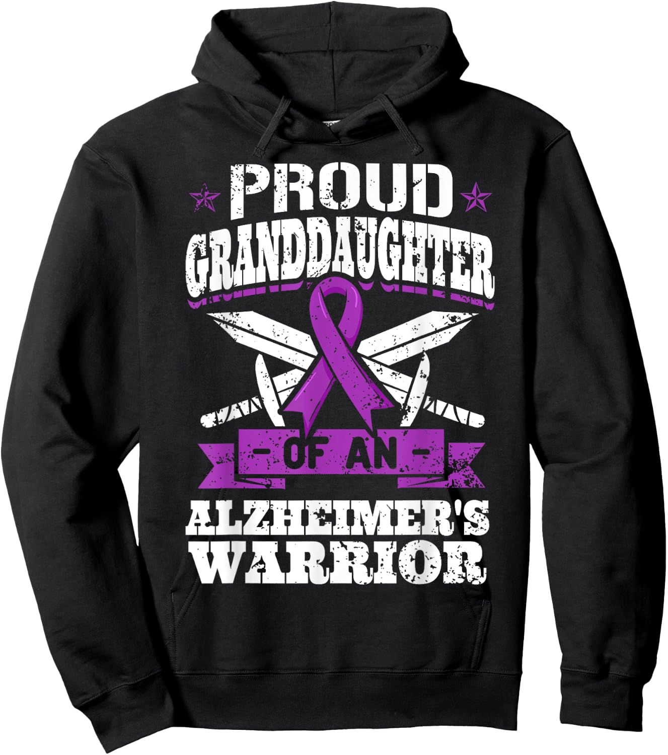 Proud Granddaughter Of An Alzheimer's Warrior Awareness Hoodie - Hoodie | Black