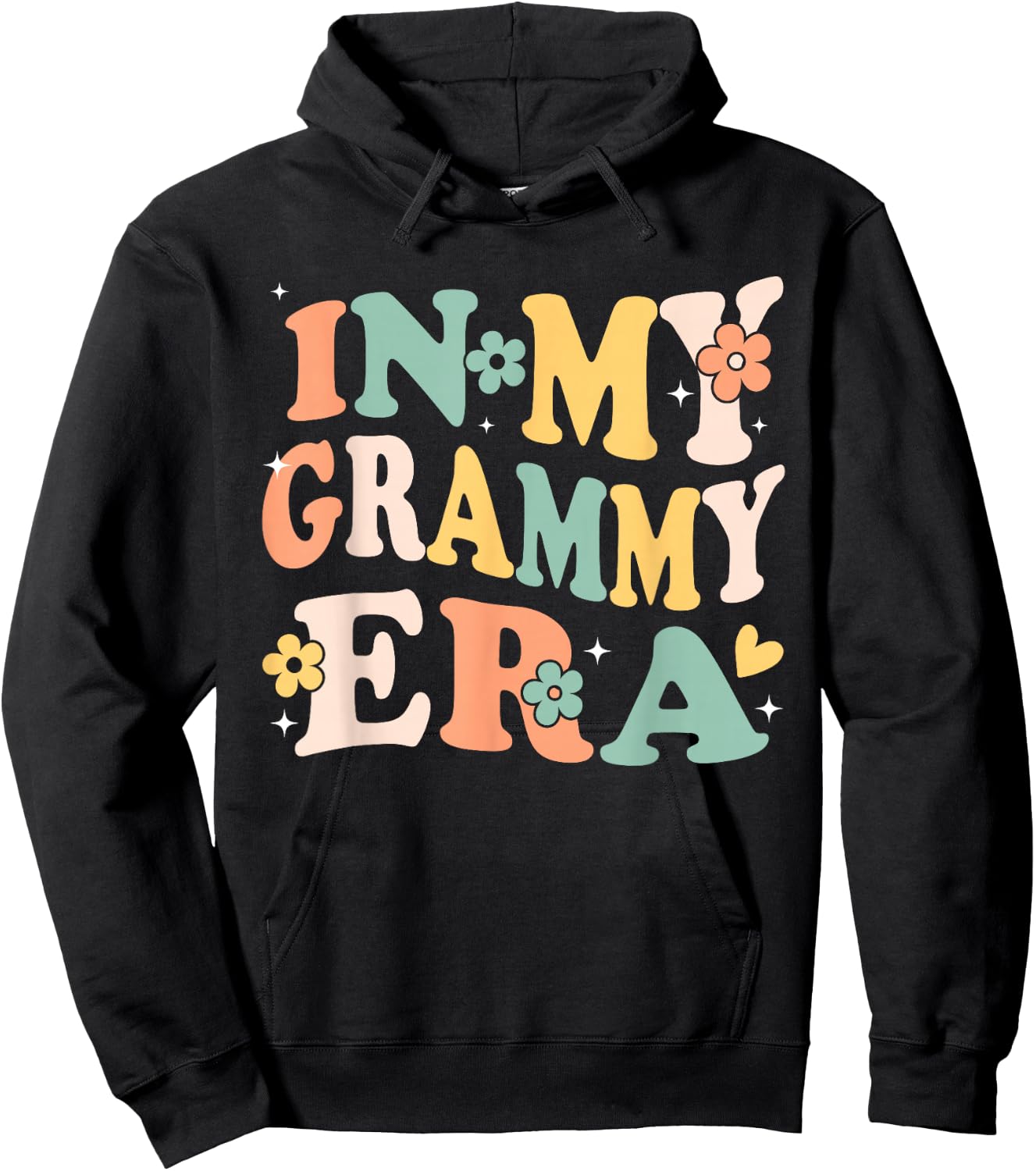 In My Grammy Era Funny Sarcastic Groovy Retro Mothers Day Hoodie - Hoodie | Black