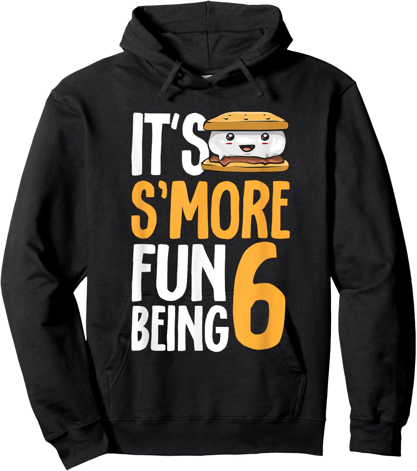 S’more Campfire 6th Birthday Marshmallow Camping Smore Hoodie - Hoodie | Black