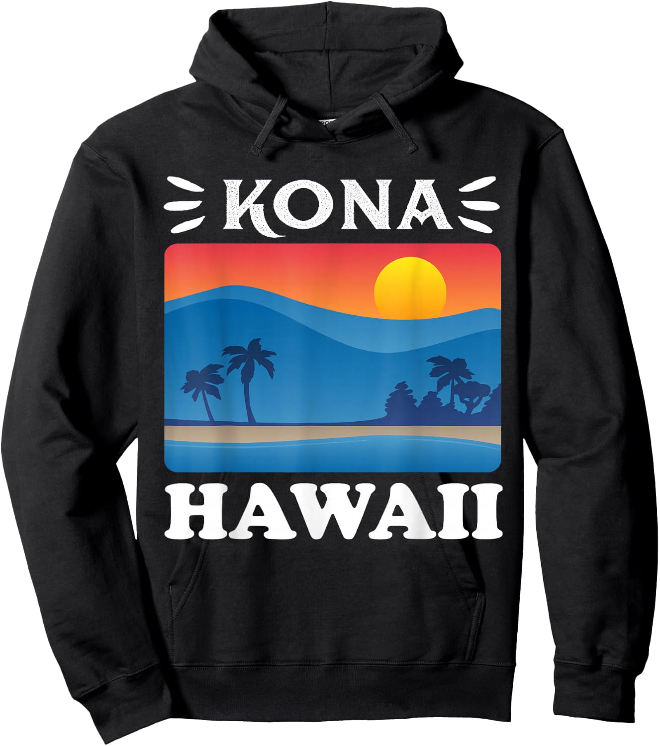 Islands Vintage Souvenir Kona Hawaii Hoodie - Hoodie | Black