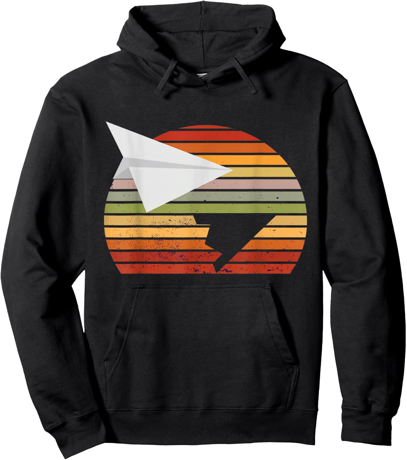 Retro Vintage Paper Airplane Aircraft Paper Plane Aviation Hoodie - Hoodie | Black