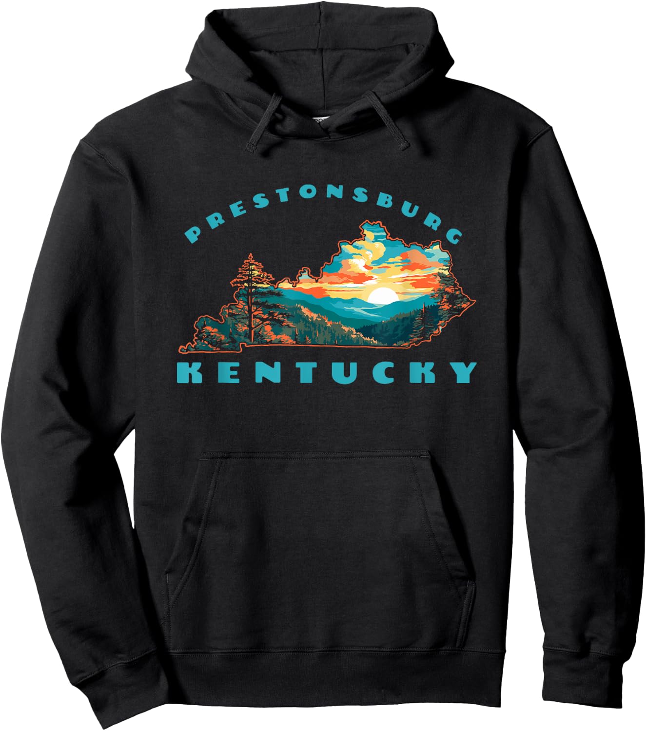 Prestonsburg Kentucky Commonwealth Outdoor Nature Mountains Hoodie - Hoodie | Black