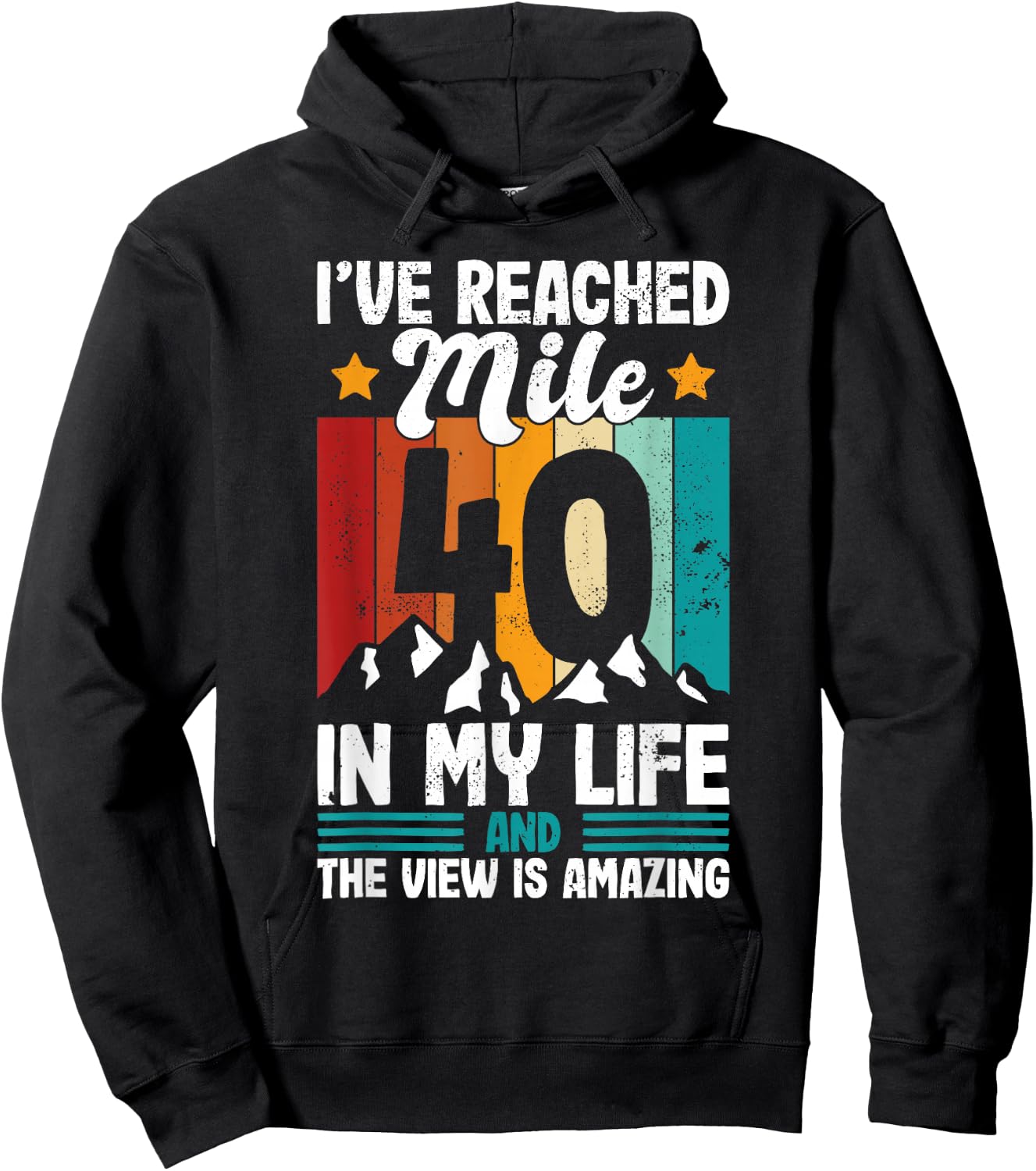 40th Birthday hiking age 40 forty years old design Hoodie - Hoodie | Black