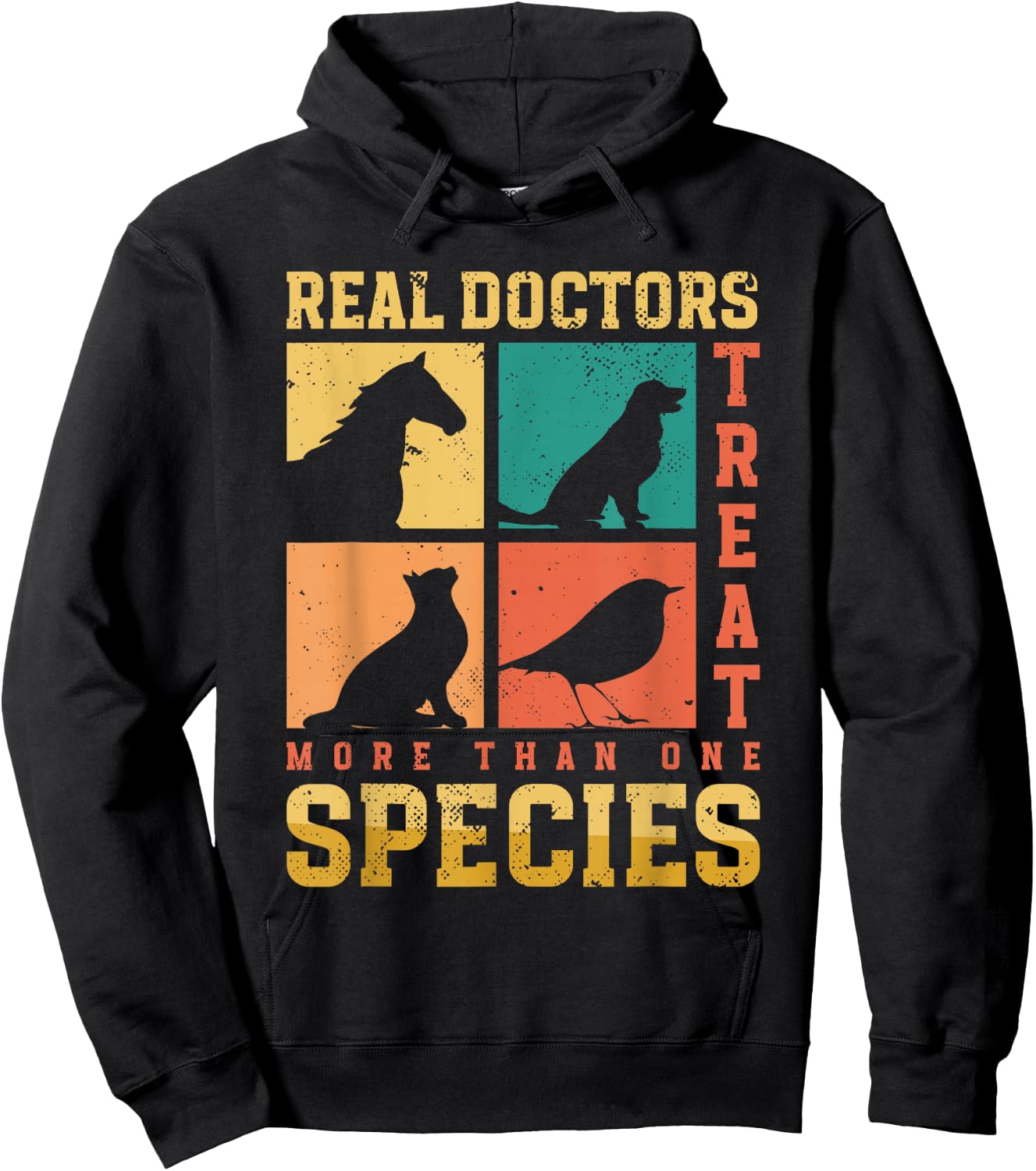 Real Doctors Treat More Than One Species | Veterinarian Hoodie - Hoodie | Black
