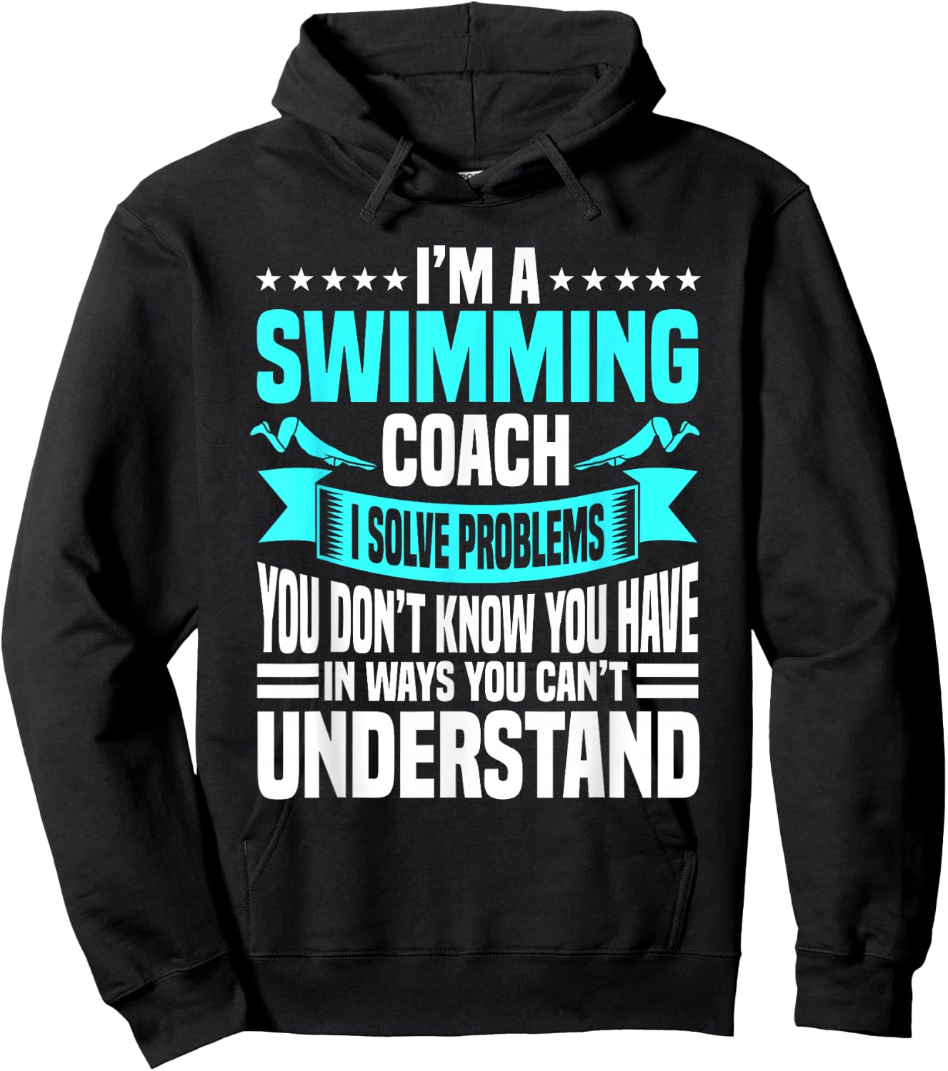 Swim Coach Professional Instructor Trainer I Solve Problems Hoodie - Hoodie | Black