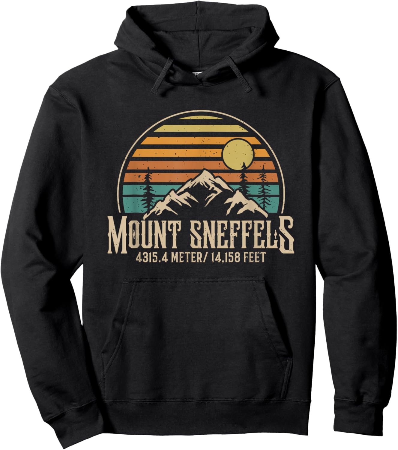 Colorado Hiking Mountain Camping Outdoor Mount Sneffels Hoodie - Hoodie | Black