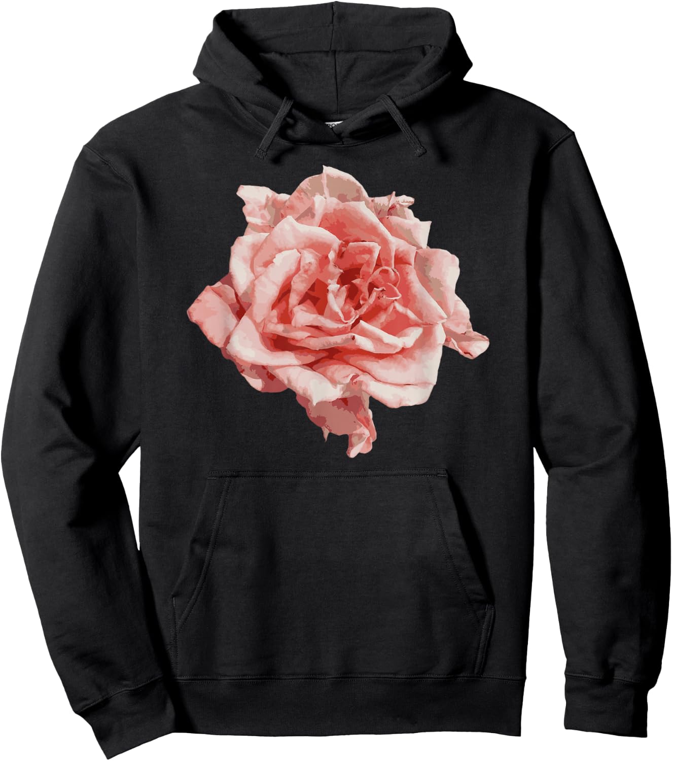 Single Pink Rose Flower Design , Girls, Teens Hoodie - Hoodie | Black