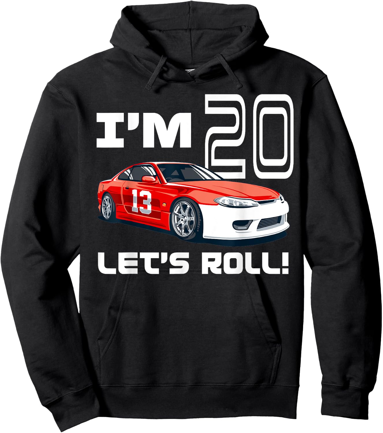 Race Car 20th Birthday Boy Racecar Racing 20 Year Old & Hoodie - Hoodie | Black