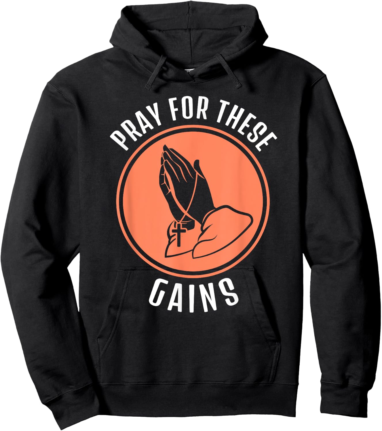 Pray For These Gains Funny Workout Weight Lifting Hoodie - Hoodie | Black