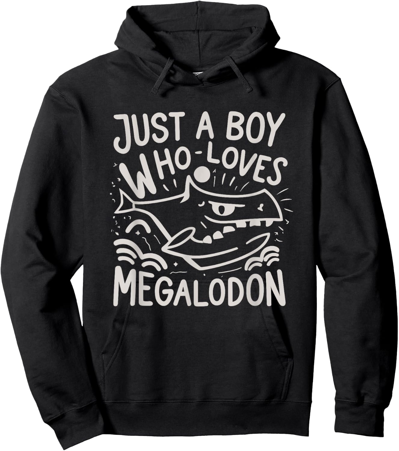 Just A Boy Who Loves Megalodon Shark Lover Graphic Hoodie - Hoodie | Black
