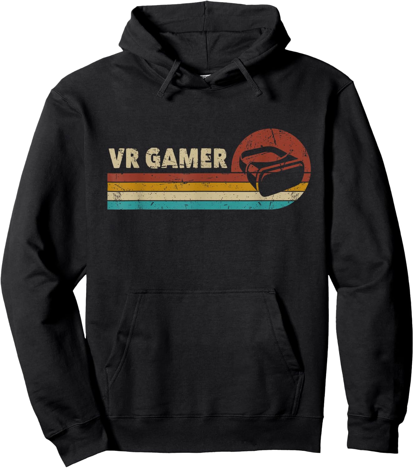 VR Gamer Vintage Video Games for Boys Men Funny Retro Gaming Hoodie - Hoodie | Black