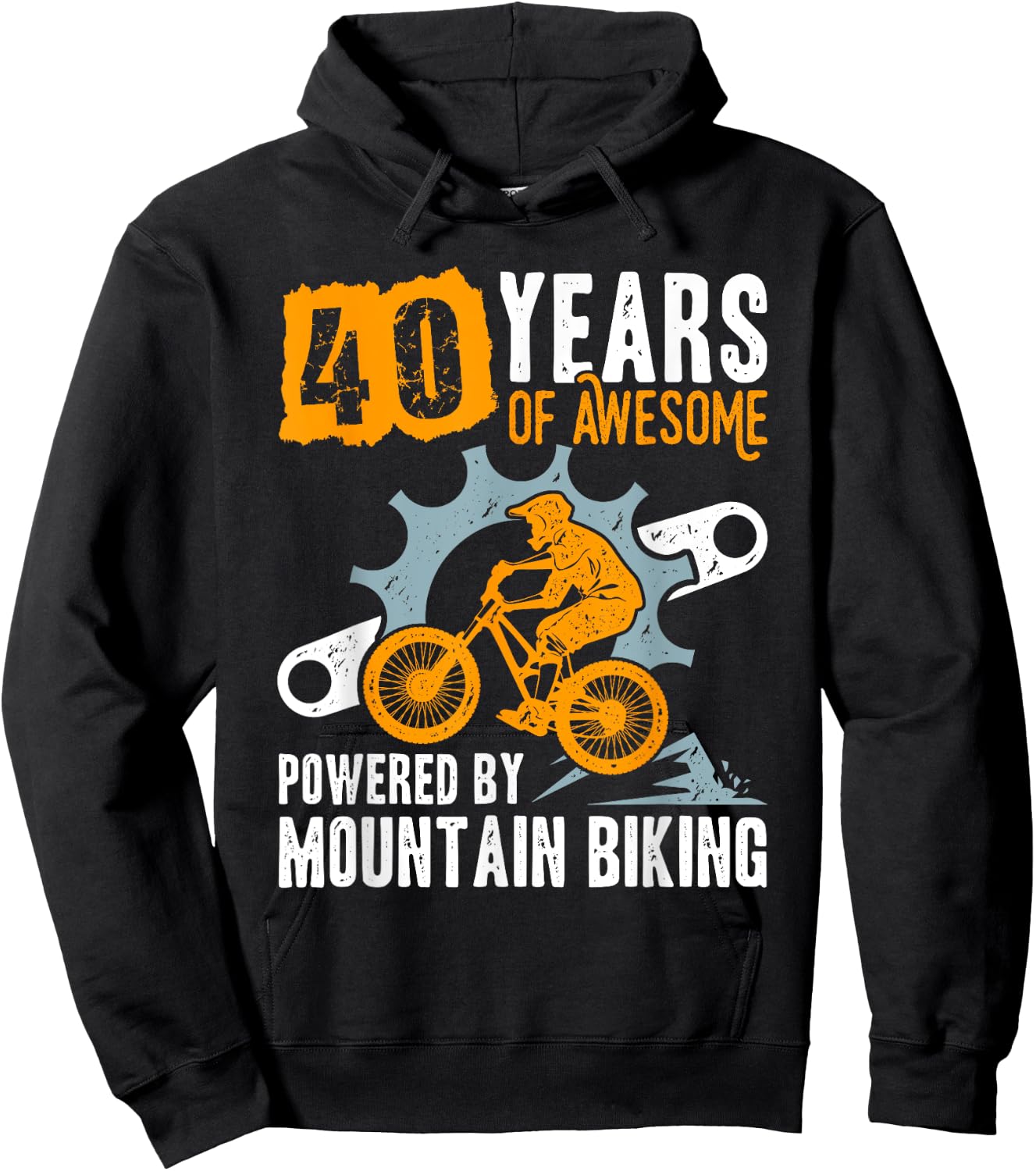 40th Birthday 40 Years of Awesome Mountain Biking MTB 1983 Hoodie - Hoodie | Black