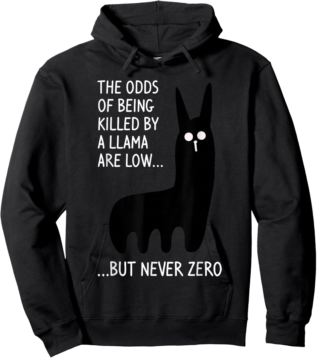The Odds Of Being Killed By A Llama Are Low But Never Zero Hoodie - Hoodie | Black
