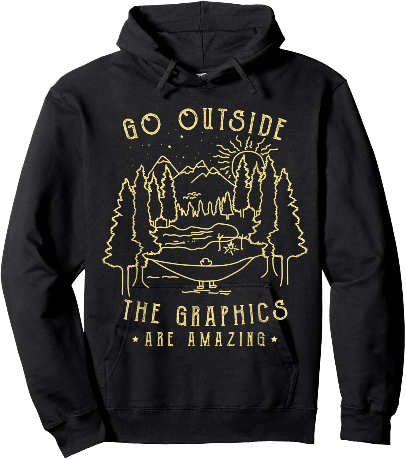 Go Outside The Graphics Are Amazing Vintage Outdoor Camping Hoodie - Hoodie | Black