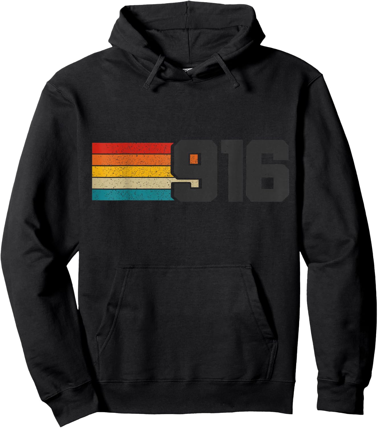Sacramento California 916 Area Code Pride Vintage Hoodie - Hoodie | Black