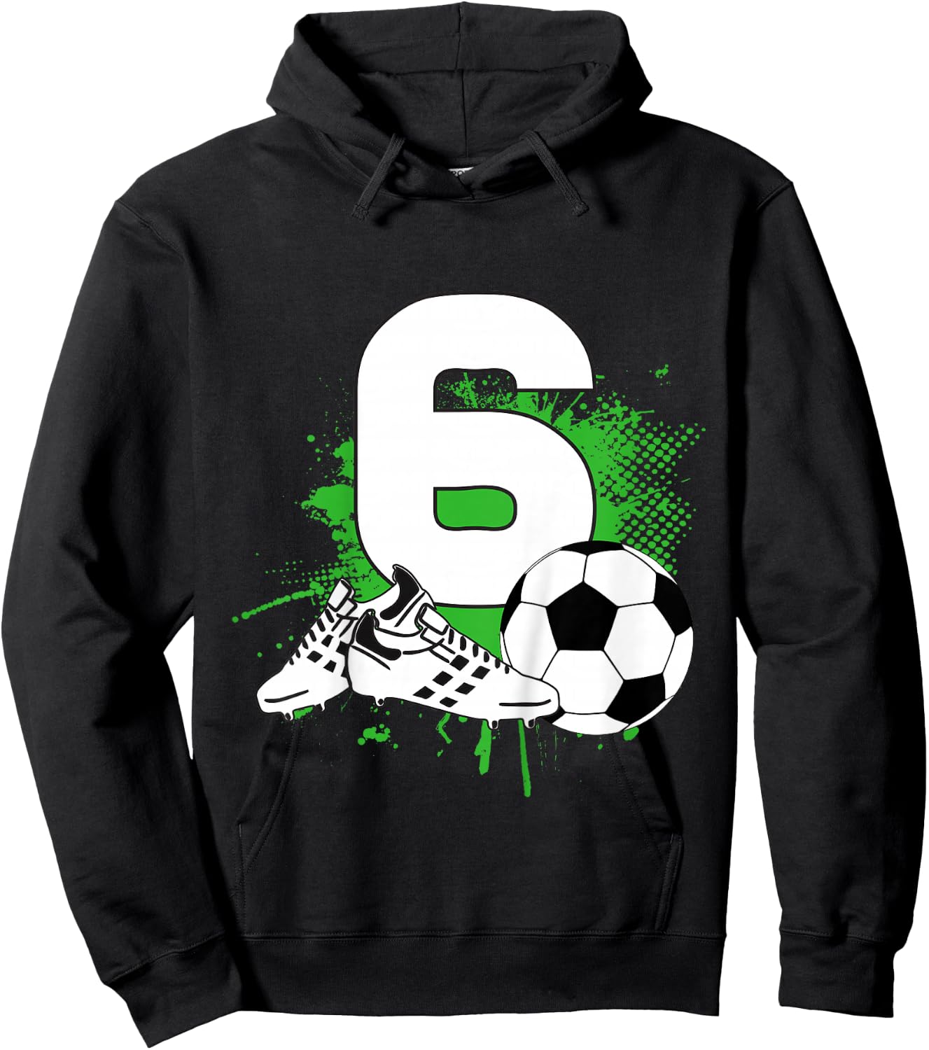 6th Birthday Boys 6 Years Soccer Football Player Birthday Hoodie - Hoodie | Black