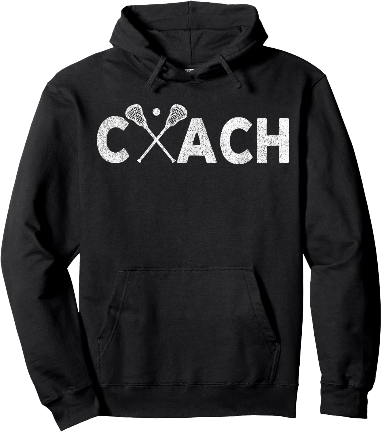 Vintage Lacrosse Coach Lacrosse Team Coach Retro Hoodie - Hoodie | Black