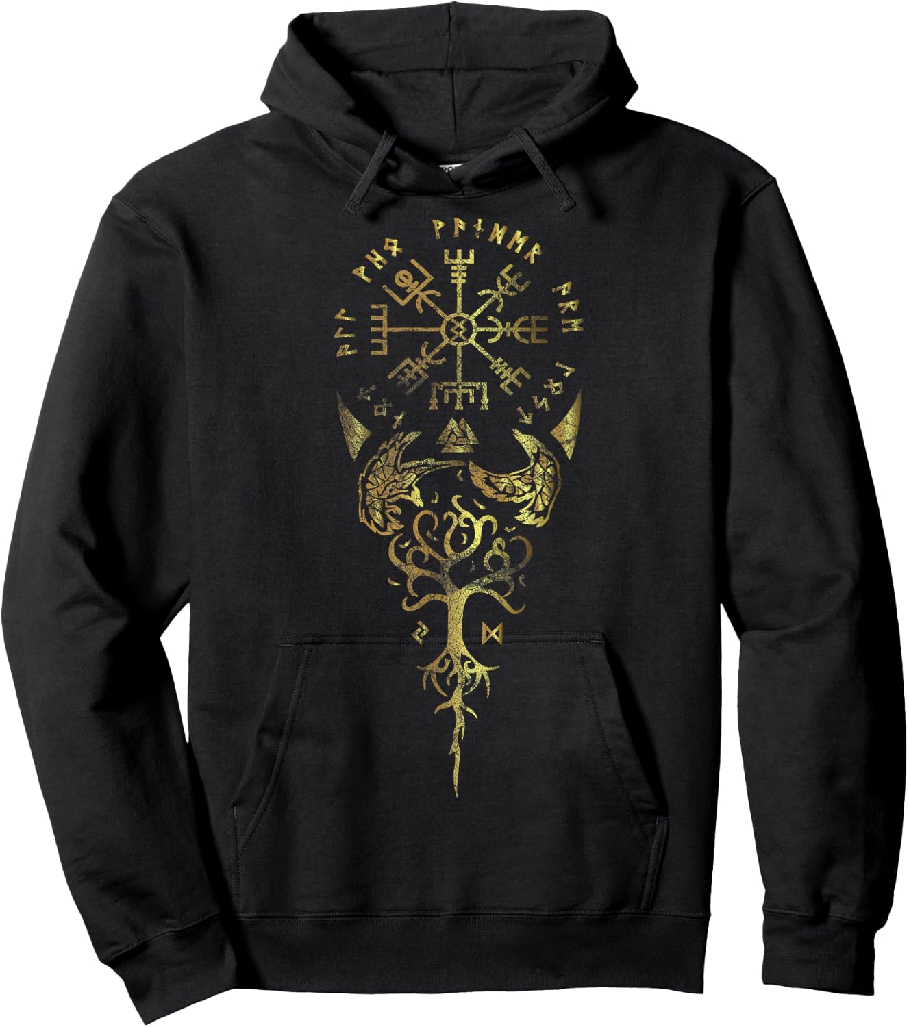 Viking Odin Raven Huginn & Muninn Scandinavian Mythology Hoodie - Hoodie | Black