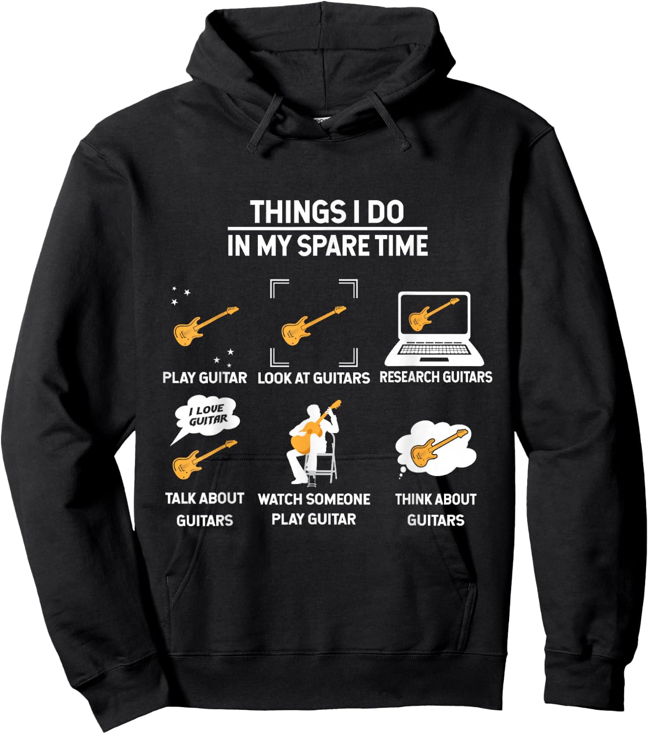 epiphone Guitar Guitar Things i do in My Spare time Hoodie - Hoodie | Black